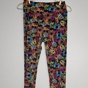 Lularoe OS Leggings OWL PRINT One Size RARE  Neon